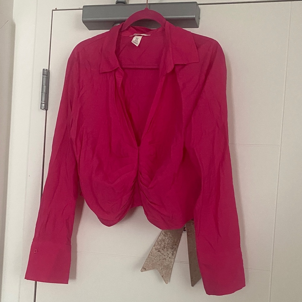 💕Vibrant Pink Long Sleeve Blouse💕
